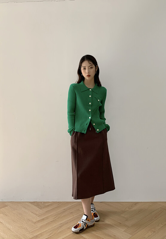 [ONIVINTAGE Oni] high waist casual slim split skirt OL218D3636