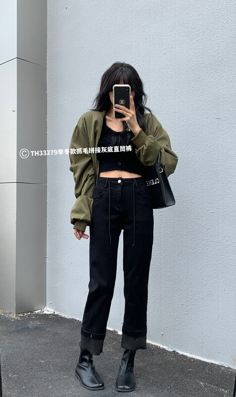 Original price 81.21! 【T.H】Korean style foreign style fashion all-match straight jeans 33279-1# LSW