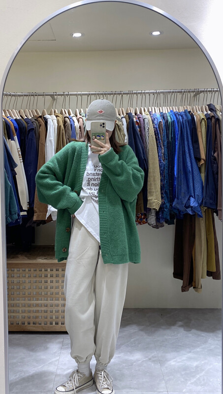 【DA.7】Japanese solid color loose knit cardigan (excluding inner wear) 3312-# LSL