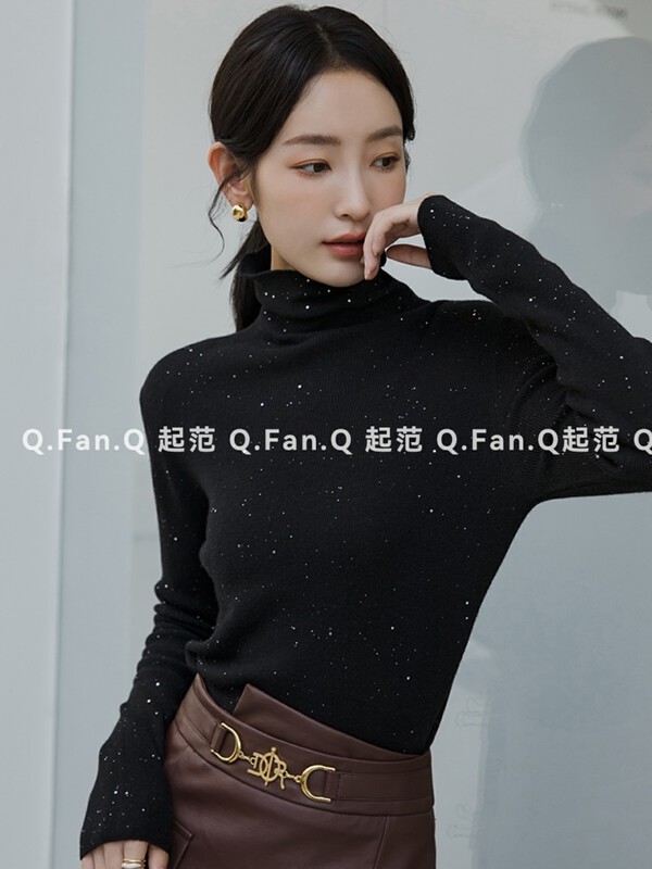[Qifan] Warm, soft and waxy high-neck bottoming shirt QF269# JHY