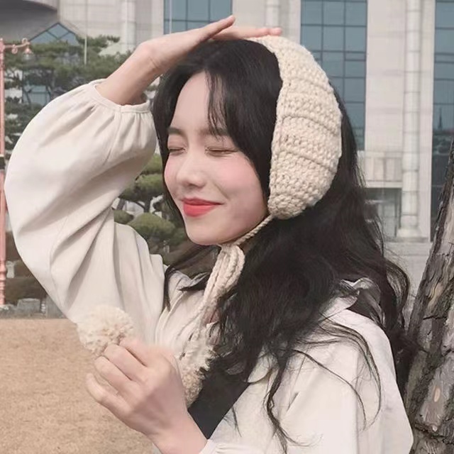 Girly style cute small things knitting wool Mori women's earmuffs earmuffs warm earmuffs Korean sweet