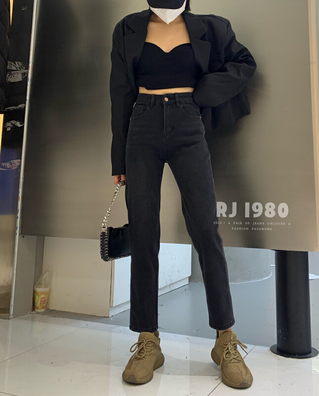 【1980】Winter new style plus velvet warm elastic pants jeans 2W65532
