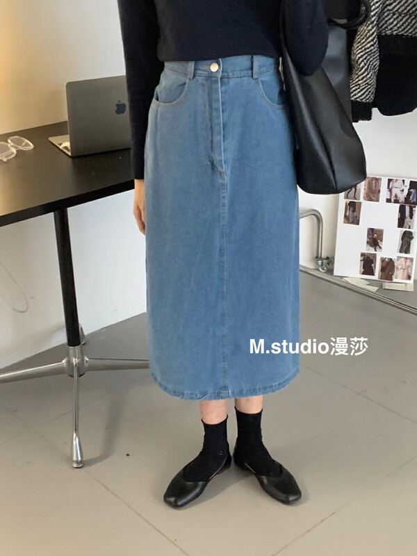 【MSTUDIO Mansha】Korean version of all-match fashion denim skirt Y6269# HBX