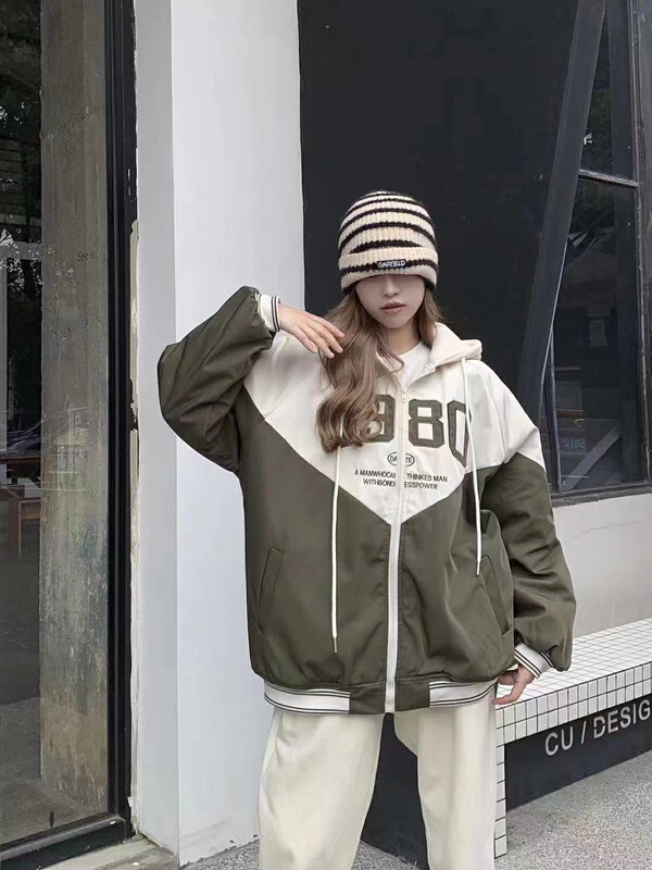 【Huaxi】Korean version hooded letter warm padded jacket 1068# PCZ