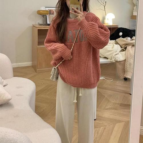 Soft waxy fluffy sweater women's thickened sweet lazy style new autumn 2022 foreign style bottoming shirt top