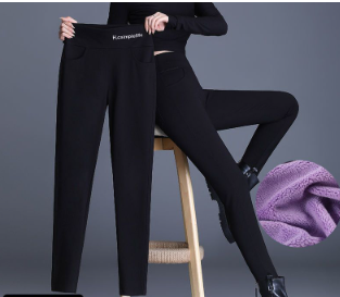 Leggings women's outerwear autumn and winter plus velvet thickened large size elastic thin high waist tight pencil feet black pants