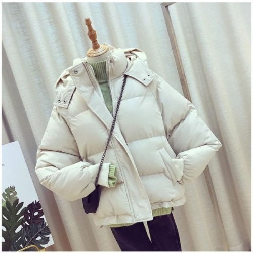 Official website picture new down padded jacket women's short bread clothing chic Dongdaemun loose thickened bf student cotton padded jacket