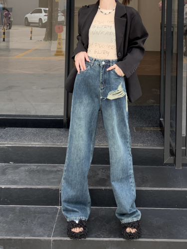 Real price Loose wide-legged thin all-match jeans