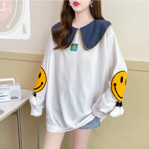 Real shot Back pack collar extra large size 220 catties special doll collar mid-length sweater women's coat