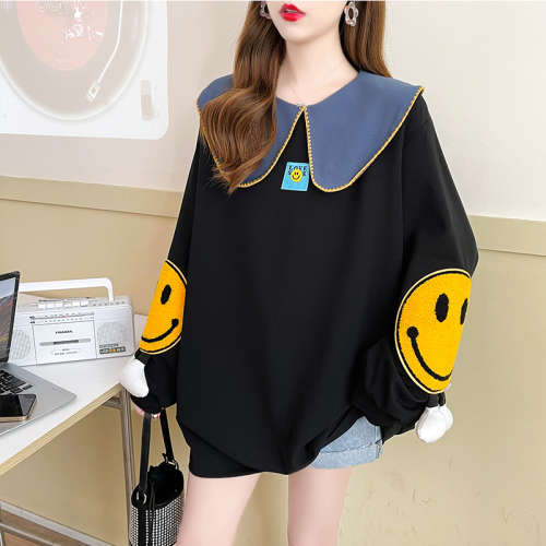 Real shot Back pack collar extra large size 220 catties special doll collar mid-length sweater women's coat