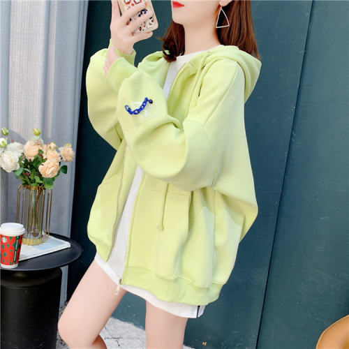 Official Figure 25 Cotton Spring Dress Design Letter Embroidery Long Sleeve Hooded Thin Section Loose Sweater Women