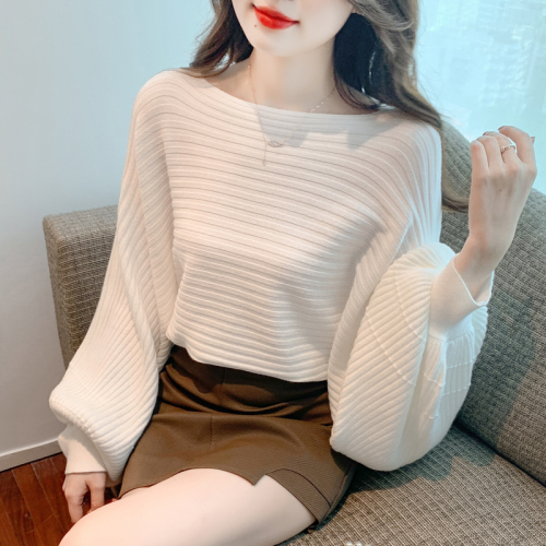 real shot!  2022 autumn and winter new Korean style pullover bat sleeve temperament fashion bottoming shirt knitwear top