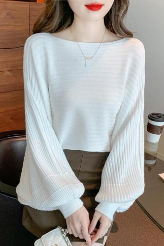 real shot!  2022 autumn and winter new Korean style pullover bat sleeve temperament fashion bottoming shirt knitwear top
