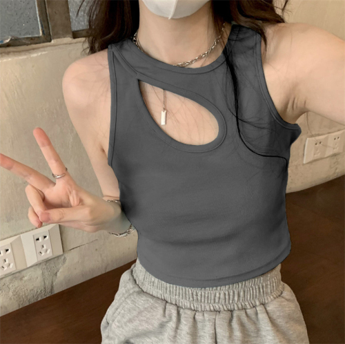 Pure desire wind hollow out careful machine vest suspenders women's new self-cultivation slimming bottoming top trendy