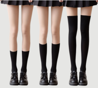 Three-in-one light leg artifact splicing stockings flesh-colored summer ultra-thin anti-light black JK calf socks for women