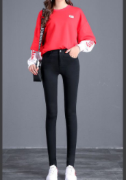Leggings large size fat mm outer wear spring and autumn thin velvet 2022 new high-waist tight-fitting skin-covering pencil