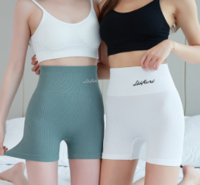 Safety pants women's summer thin section anti-lighting can be worn outside without curling high waist belly tight bottoming shorts and panties two-in-one