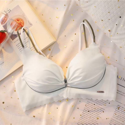 Underwear women's bra thin section beautiful back girl seamless adjustment type without steel ring to receive auxiliary milk comfortable breathable bra set