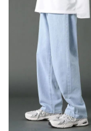 Jeans men's autumn loose straight wide-leg pants ins Hong Kong trendy brand teenagers all-match casual long pants men