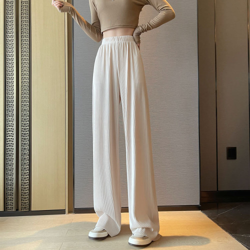 Real shot 2023 new Korean version of drape mopping pants wide-leg pants straight-leg pants casual pants trousers women