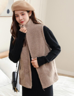 Sherpa velvet vest women's outerwear all-match casual fashion Korean style vest jacket fleece vest autumn and winter models