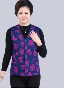 Vest female thin section ladies vest vest spring and autumn plaid middle-aged and elderly women's clothing mother wears waistcoat vest coat clothes