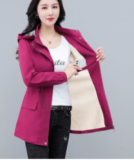 Jacket women's mid-length 2022 new windbreaker Korean version loose fashion slim casual all-match jacket