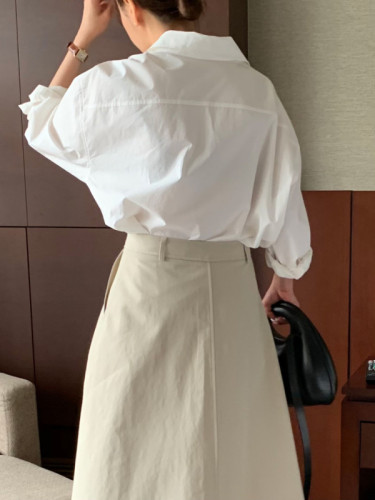 Korean ins early spring design sense basic long-sleeved shirt women's bottoming shirt