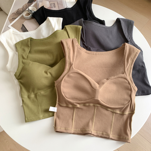 Real price real price Autumn Korean version of the all-match solid color inner vest female self-cultivation beautiful back tube top outer wear wrapped chest