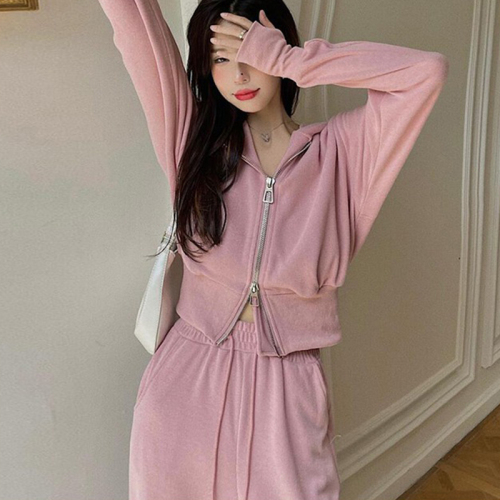 Early autumn sportswear Internet celebrity fashion two-piece suit women's autumn and winter 2022 new pink sweater casual trousers tide