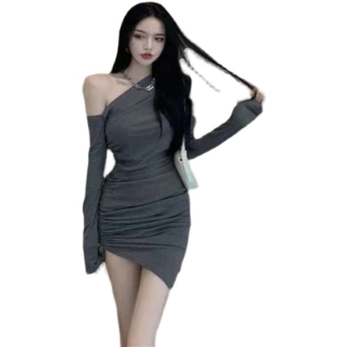 2023 Spring New Sexy Strapless Temperament Slim Irregular Hip Skirt Short Skirt Slim Tight Dress