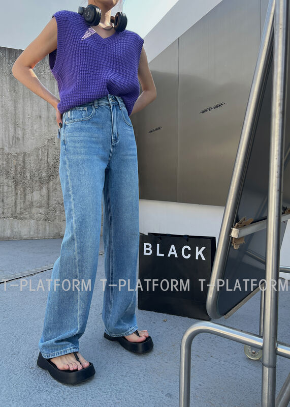 【T-PLATFORM】Korean style straight casual all-match jeans 35008# CLS