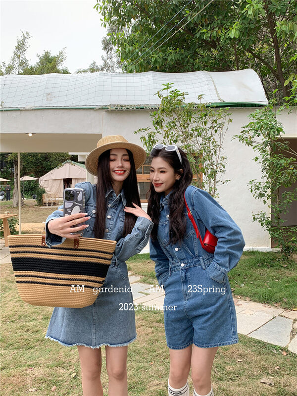 2023 early spring new! 【AM GARDENIA】Korean all-match denim dress 5505# ZXX