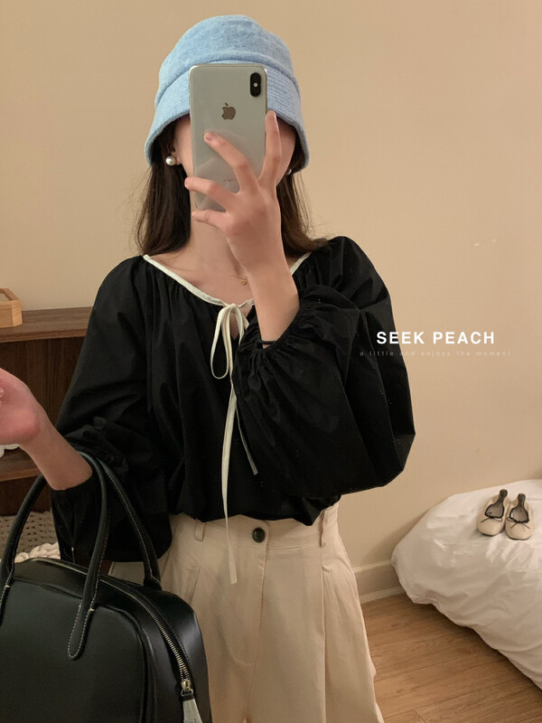 2023年春款新款!【SEEK PEACH】顯瘦套頭舒適百搭小衫  5920#  L