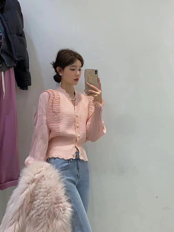 【AM GARDENIA】Korean fashion stitching sweater 7323# ZXX