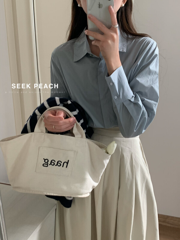 2023早春新款!【SEEK PEACH】質感舒適純色百搭襯衫  5950#  L