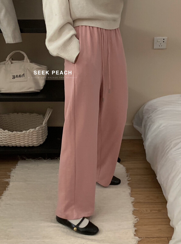 2023早春新款!【SEEK PEACH】鬆緊腰淨版舒適休閒褲  5967#  L