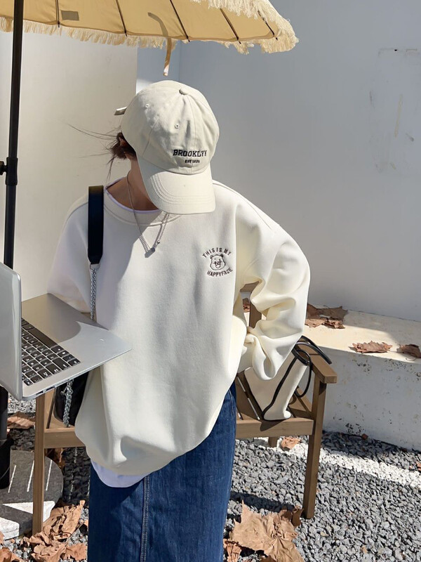 【J.2】早春網紅刺繡小熊拼接假兩件衛衣  70309#  LSW