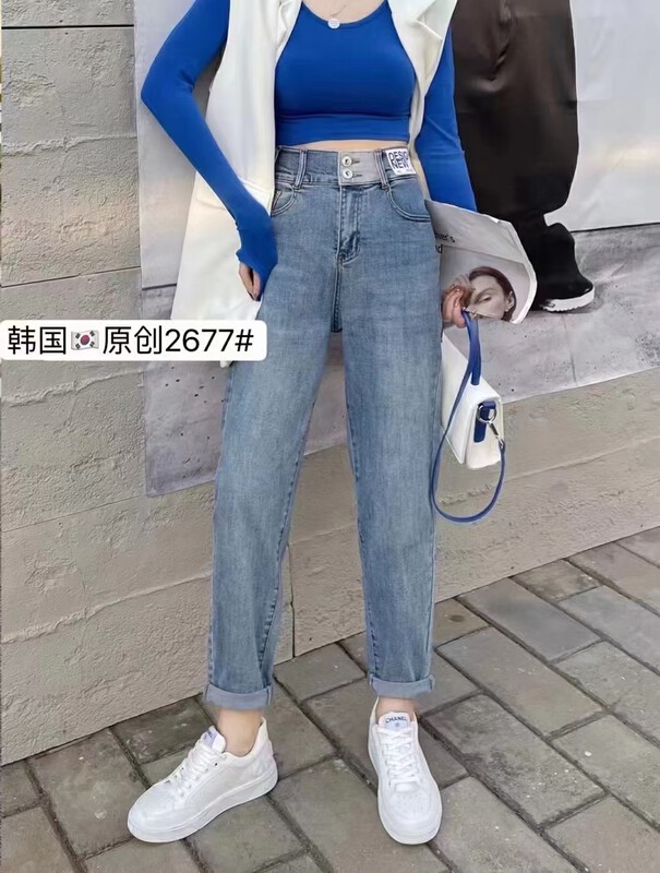 2023 early spring new!  [Korean original] LC spring style skin-friendly double-craft elastic bagged jeans 2677-5# FHX