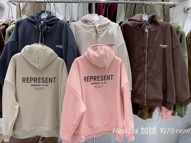 【HH &MISS LAI】連帽拉鏈寬鬆加絨衛衣  1075#  L