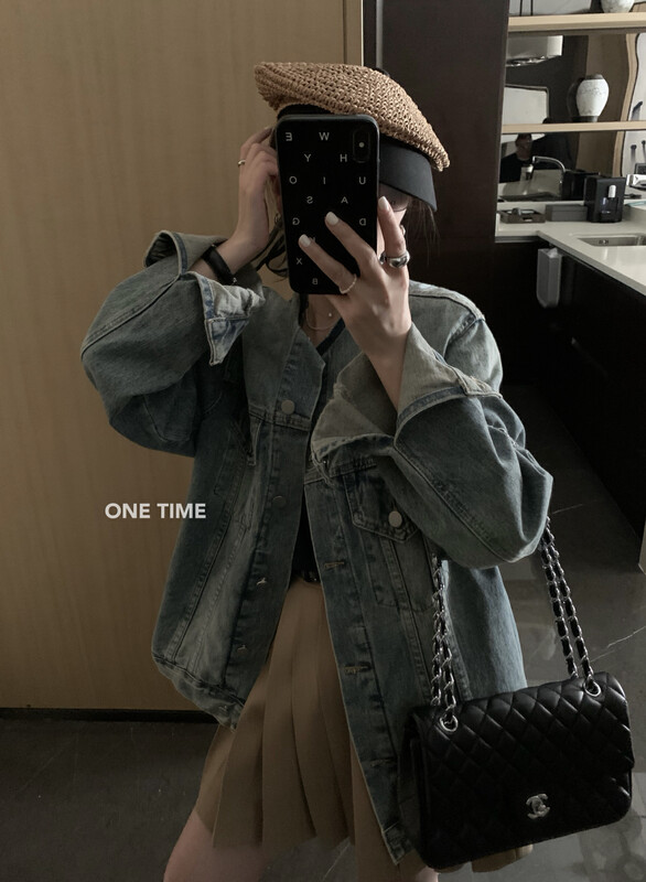 2023早春新款!【ONE TIME】寬鬆慵懶風洗水牛仔外套  OT7375-1#  CLS