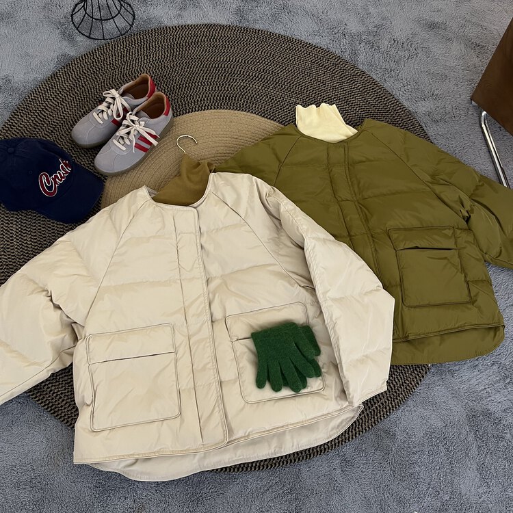 【FROM ANNA/TABLE BLUE】Korean style long-sleeved all-match warm cotton jacket T228908# LSW