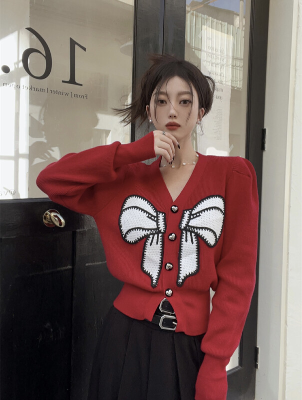 【SAVAGE】Korean style long-sleeved all-match knitted cardigan S2066# WPL