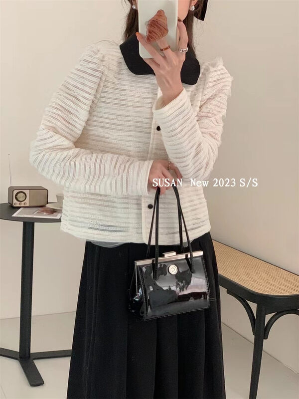 2023 early spring new! 【SUSAN】Single-breasted color matching comfortable all-match shirt B19920# LSW