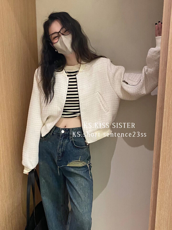 2023 early spring new style! [KS] Loose sweet cool hot girl design sense long-sleeved short jacket 23058# LSL