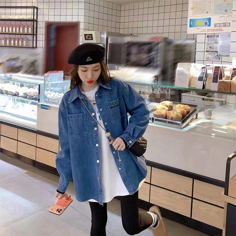 【L.L STUDIO】Casual style solid color denim shirt 78784# PCZ