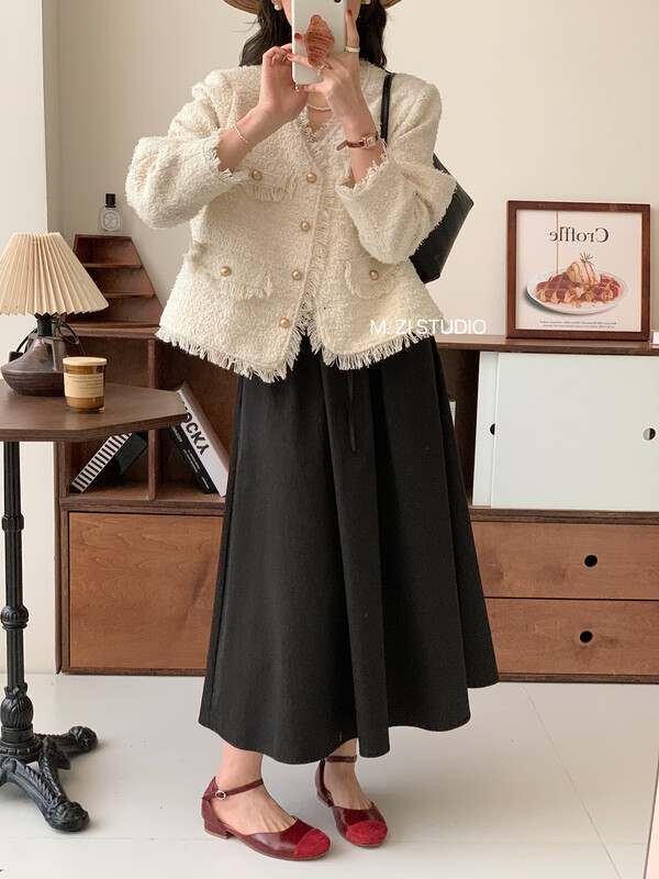 2023 early spring new style! 【M.ZI STUDIO】Small scented short jacket with tassel edge 12235# HBX