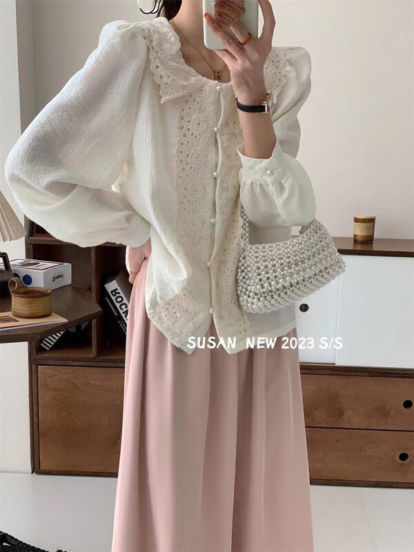 2023 spring new style! 【SUSAN】Korean style lace collar shirt 19901# LSW