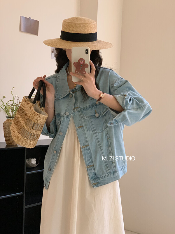 2023 early spring new!【M.ZI STUDIO】Korean style casual double pocket denim jacket YS1-M153# HBX