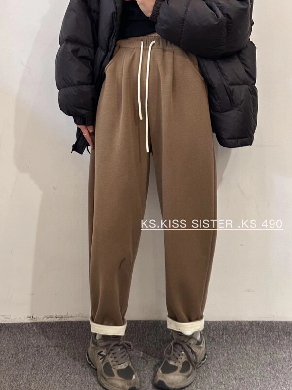 【KS】Sports fashion all-match rolled edge casual pants 22701# CQW
